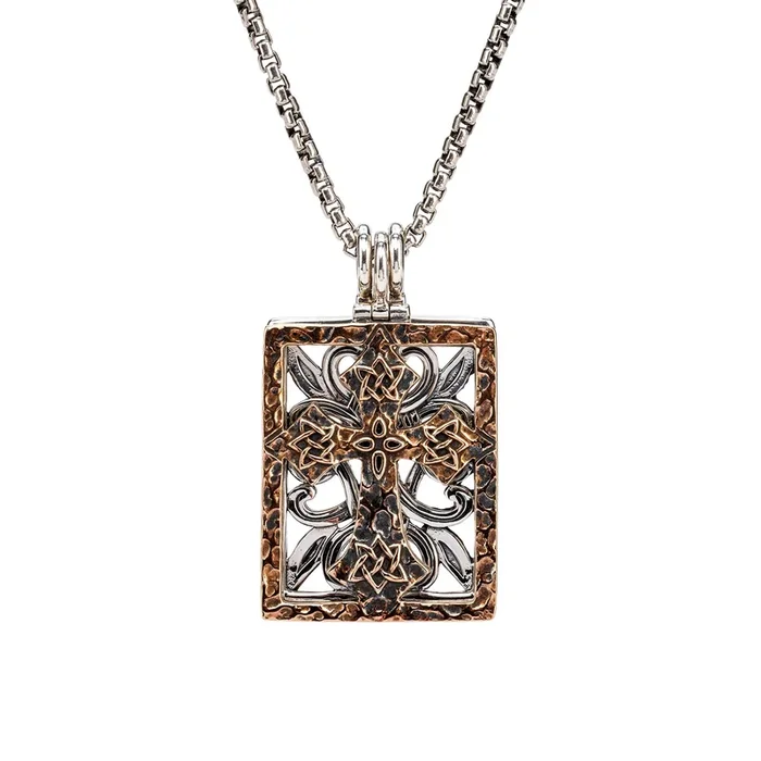Silver and Bronze Eclipse Cross 10-Way Pendant