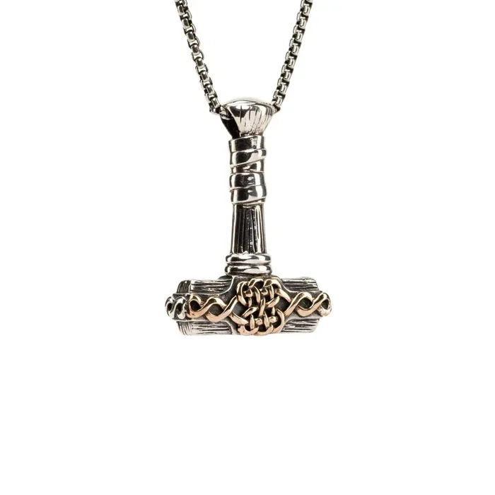 Silver and Bronze Thor’s Hammer Pendant
