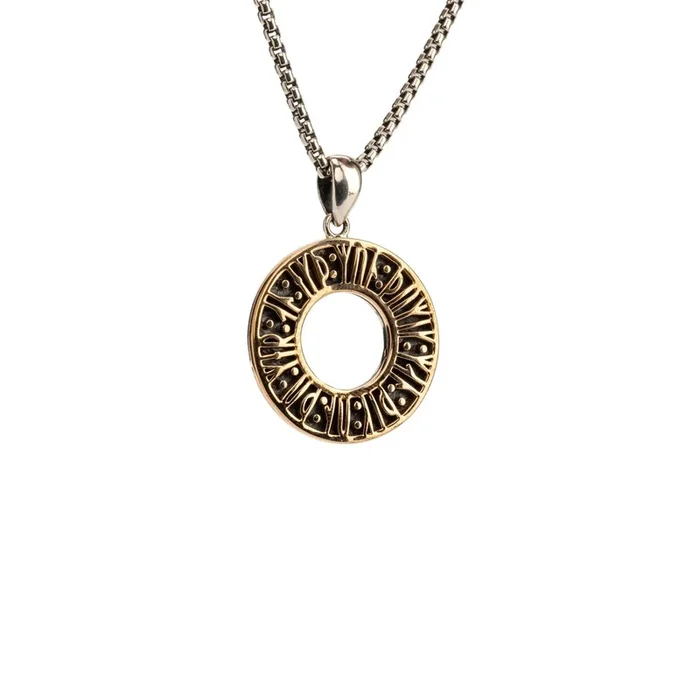 Silver and Bronze Viking Rune Pendant ‘Remember’