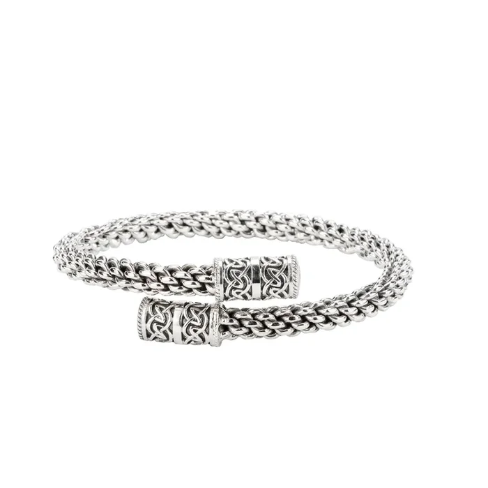 Silver Celtic Flexible Torc Bangle – Twist