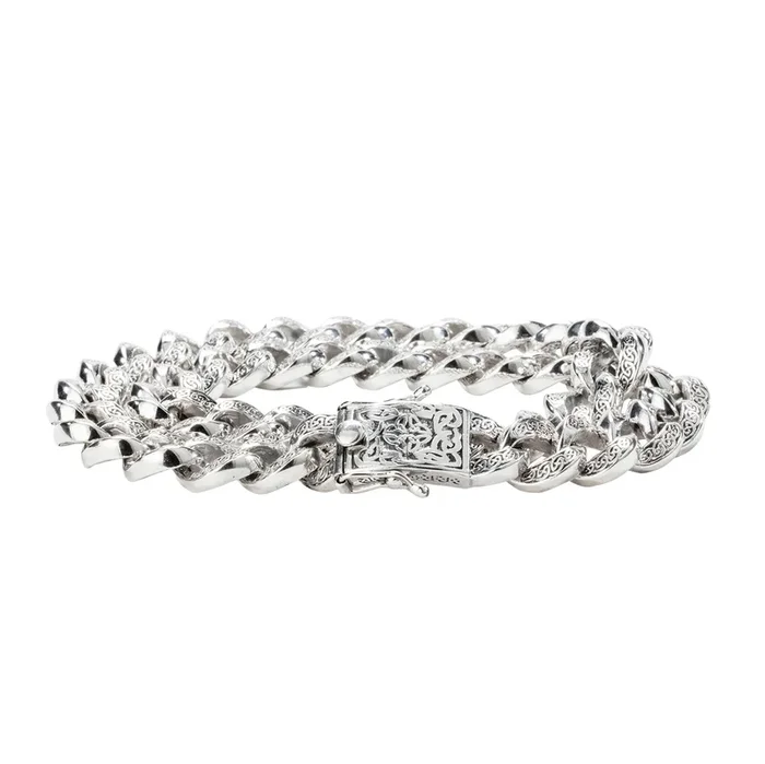 Silver Celtic Knot Heavy Curb Link Chain