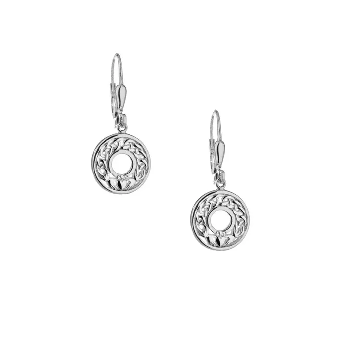 Silver Claddagh Earrings