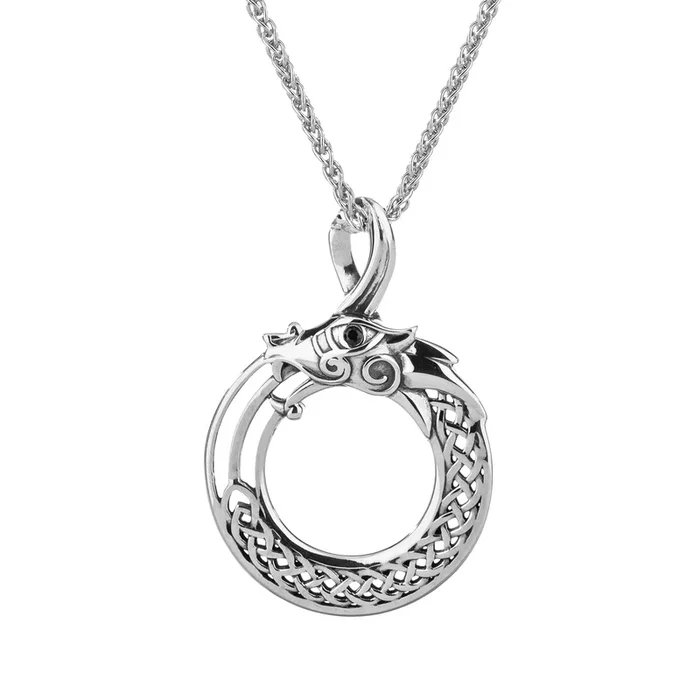 Silver Dragon Open Body Pendant