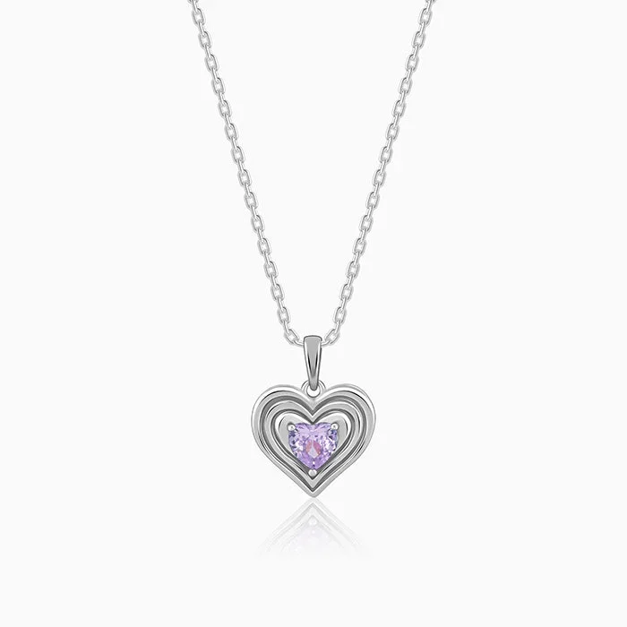 Silver Echo of Love Pendant With Link Chain