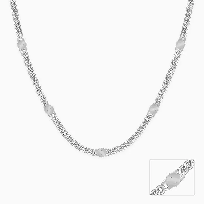 Silver Flat Curb Chain