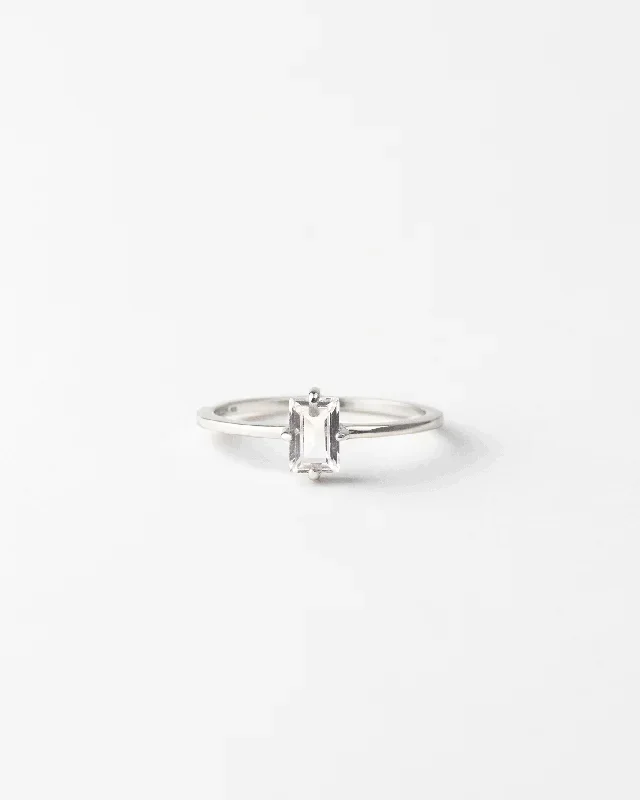 Silver Grand Baguette Ring