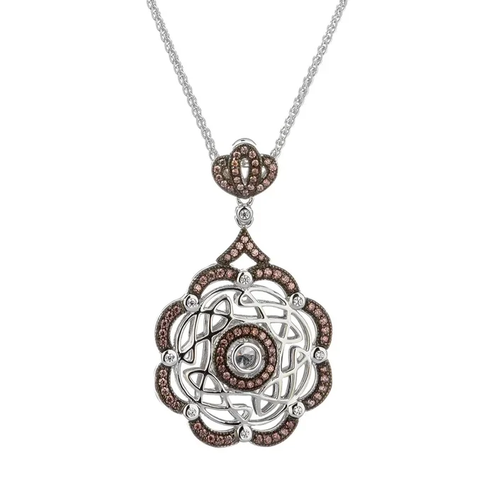 Silver Night & Day Reversible Eternity Wave Pendant