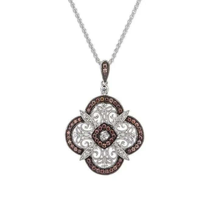 Silver Night & Day Reversible Scalloped Pendant