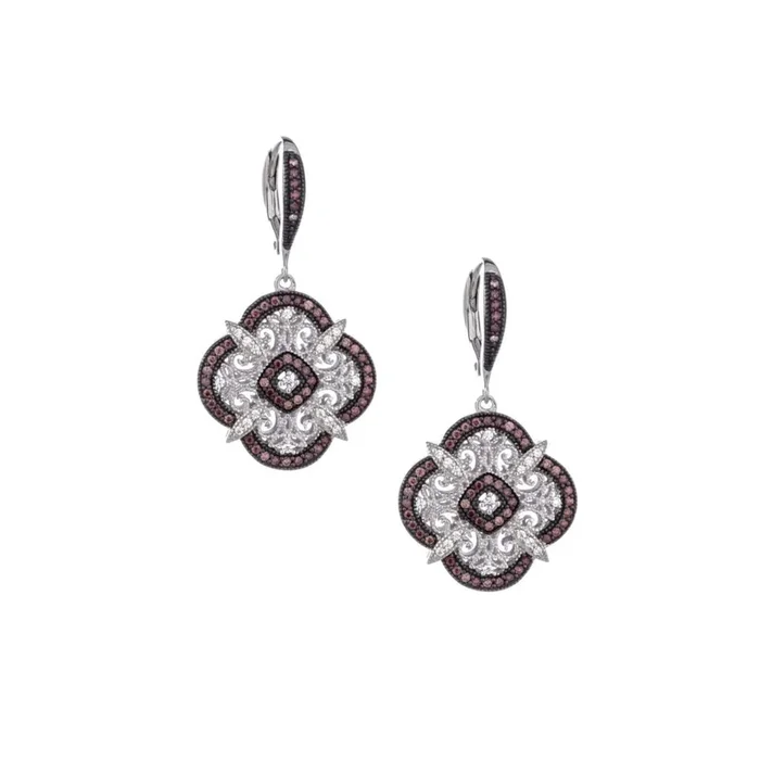 Silver Night & Day Scalloped Earrings