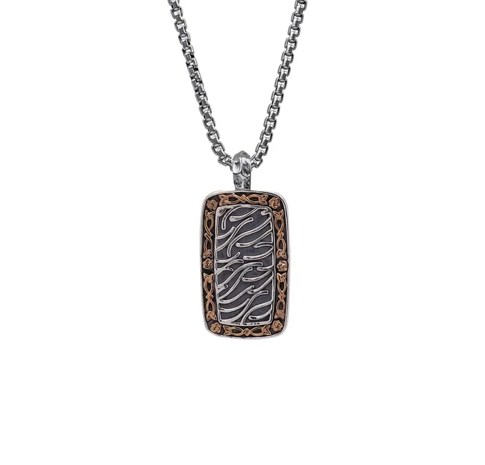 Silver or Silver and Bronze Cernunnos Ancient Celtic Coin Dogtag Pendant – Large