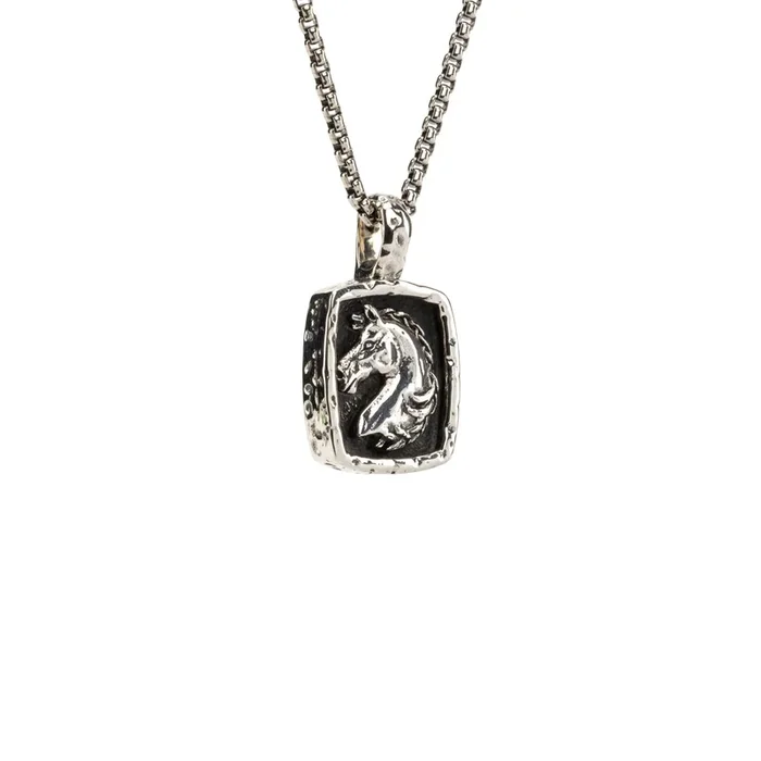 Silver or Silver and Bronze Horse Pendant Small
