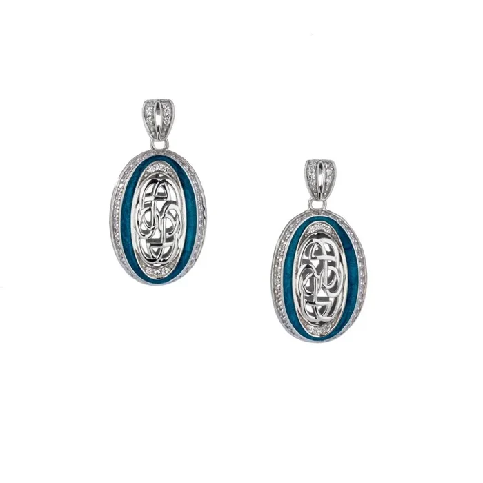 Silver Path of Life Enamel Post Earrings