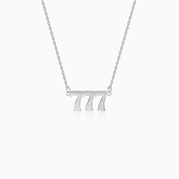 Silver Personalised Triple Numeric Necklace