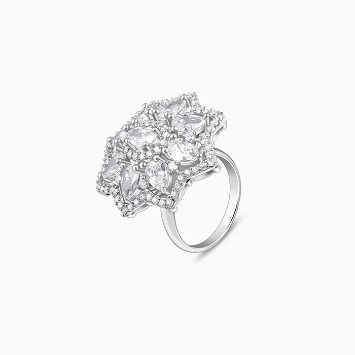 Silver Precious Petals Ring