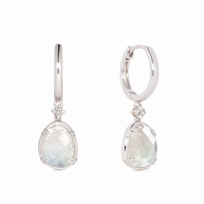 Silver Rainbow Moonstone Earrings – Victoria
