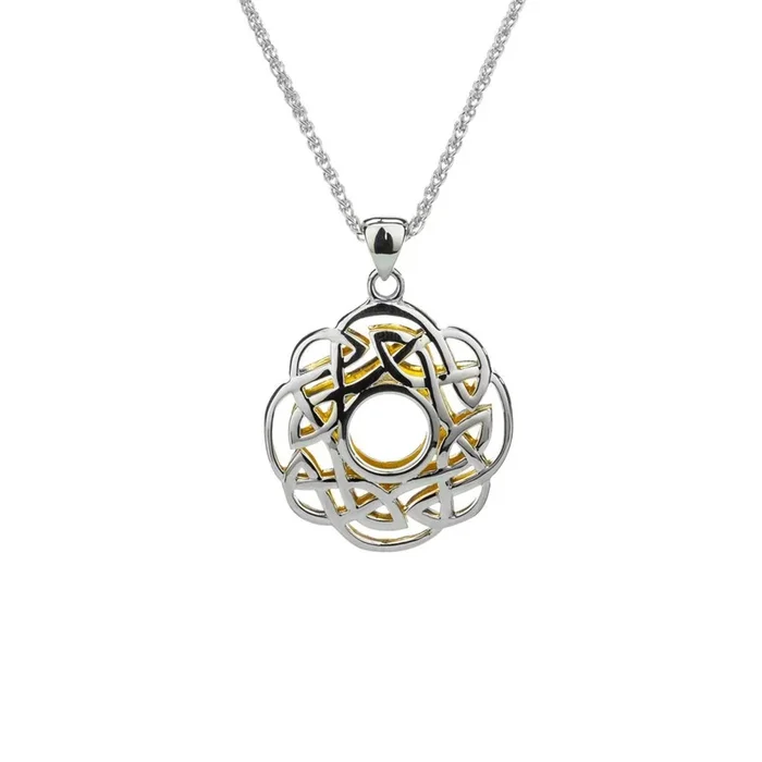 Silver with 22k Gold Gilding Window to the Soul Scalloped Pendant