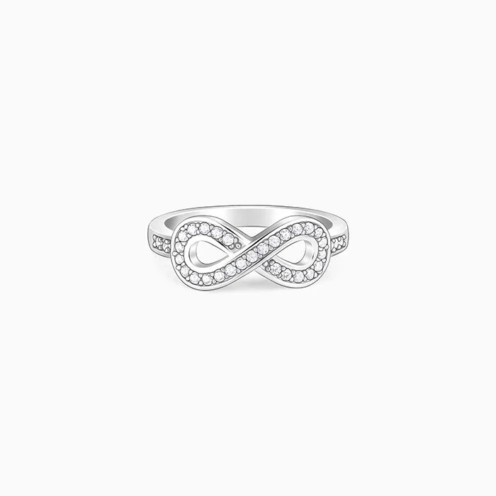 Silver Zircon Eternal Shine Infinity Ring