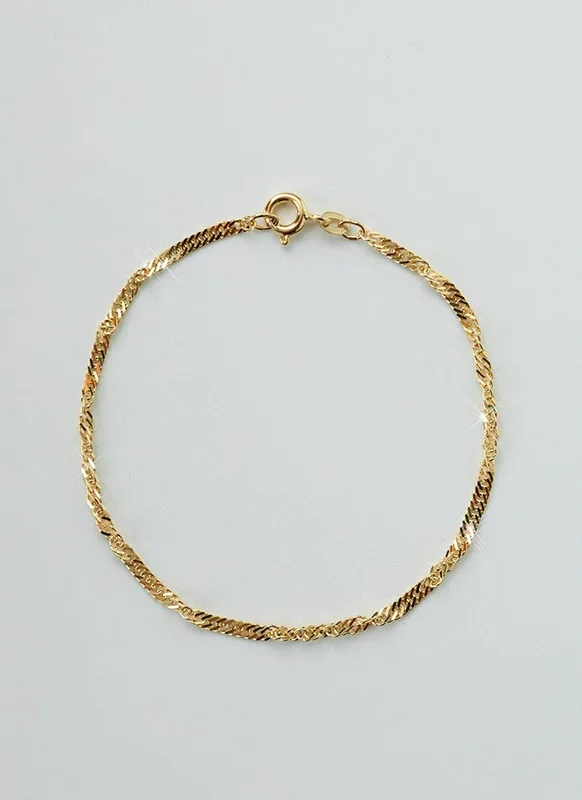 Singapore 2.3mm bracelet 14k gold