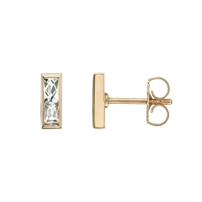 Single Stone Diamond French-Cut Monet Stud Earrings