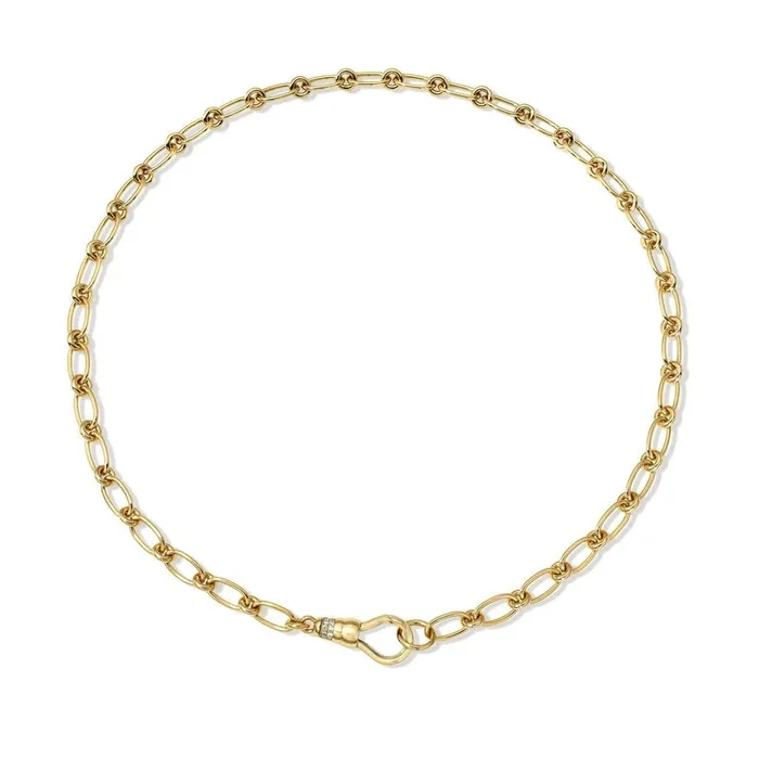 Single Stone Lo Fob Chain Necklace 18″