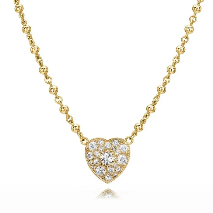 Single Stone Small Cobblestone Heart Necklace