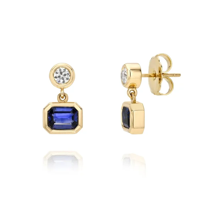 Single Stone Teddi Double Drop Earrings