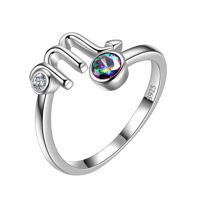 Skorpion Sternzeichen Ringe Damen Mädchen Schmuck Geburtstagsgeschenk Mystic Topaz 925 Silber