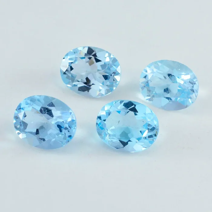 Sky Blue Topaz 1PC Large 10×14 MM Oval Faceted Blue Fiery Semi Precious Gems