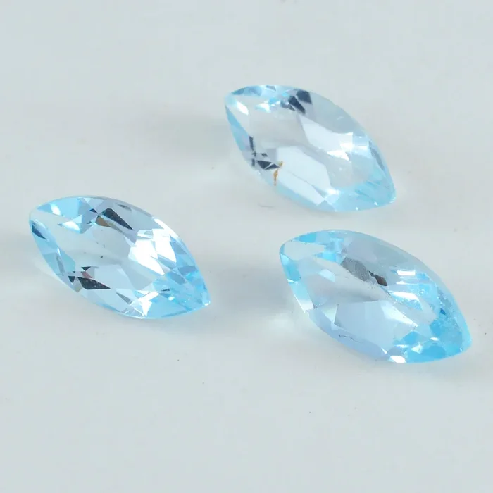 Sky Blue Topaz 1PC Medium 7×14 MM Marquise Faceted Blue Pure Semi Precious Loose Gemstones