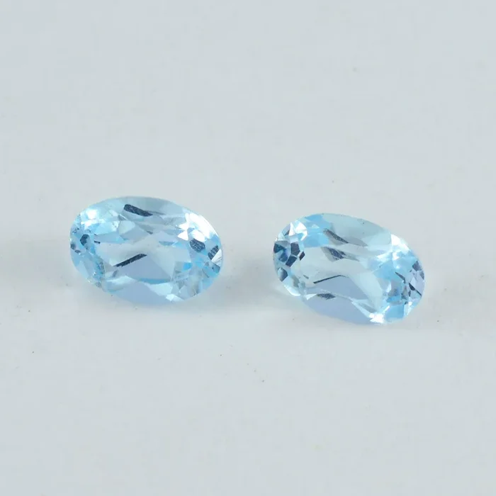 Sky Blue Topaz 1PC Medium 8×10 MM Oval Faceted Blue Natural Semi Precious Gems