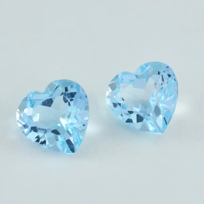 Sky Blue Topaz 1PC Medium 9×9 MM Heart Faceted Blue Lustrous Semi Precious Gems