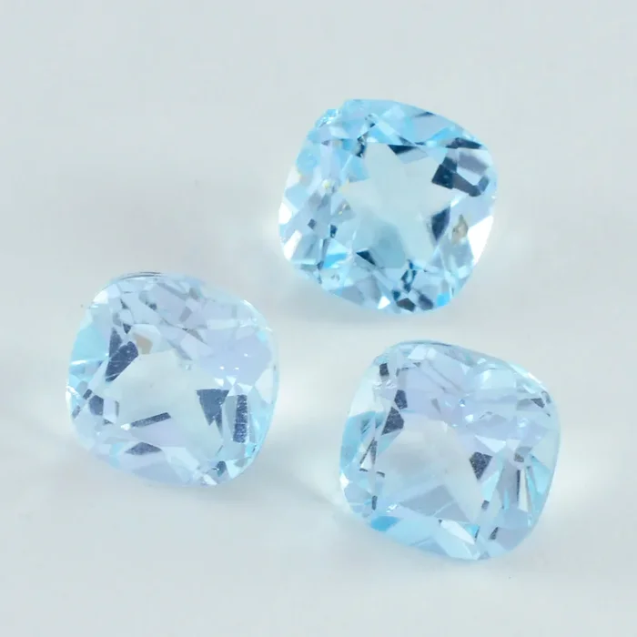 Sky Blue Topaz 1PC Tiny 5×5 MM Cushion Faceted Blue Sparkling Semi Precious Gems