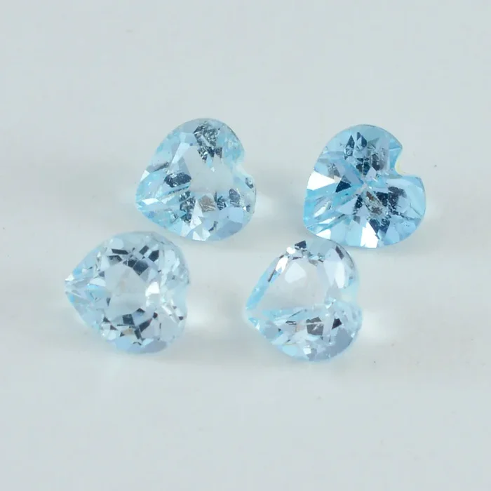 Sky Blue Topaz 1PC Tiny 5×5 MM Heart Faceted Blue Sparkling Semi Precious Gems