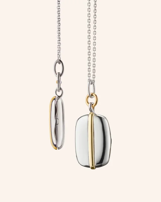 Slim “Brie” Two-Tone Locket Necklace