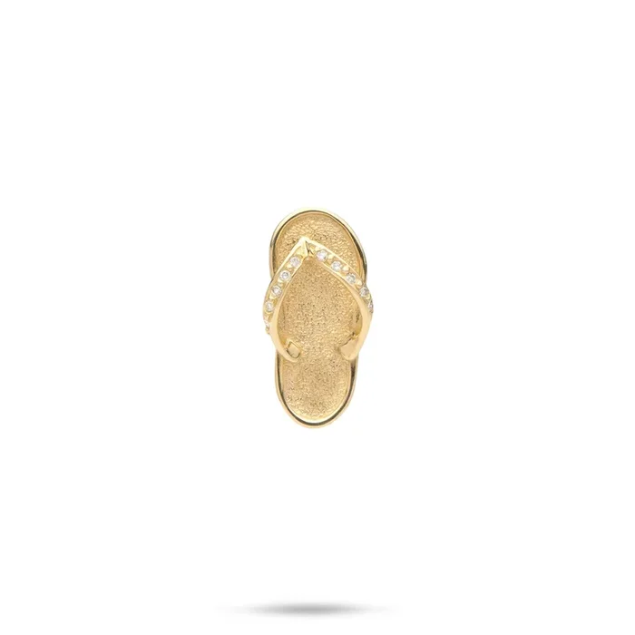 Slipper Pendant in Gold with Diamonds – 18mm