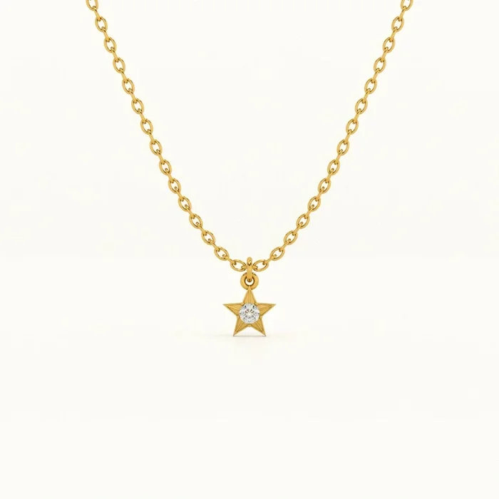 Small Star Charm 925 Sterling Silver Necklace