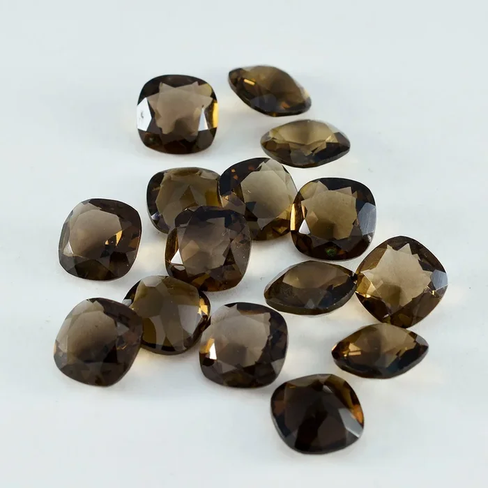Smoky Quartz 10PC Tiny 3×3 MM Cushion Faceted Brown Fiery Semi Precious Gems
