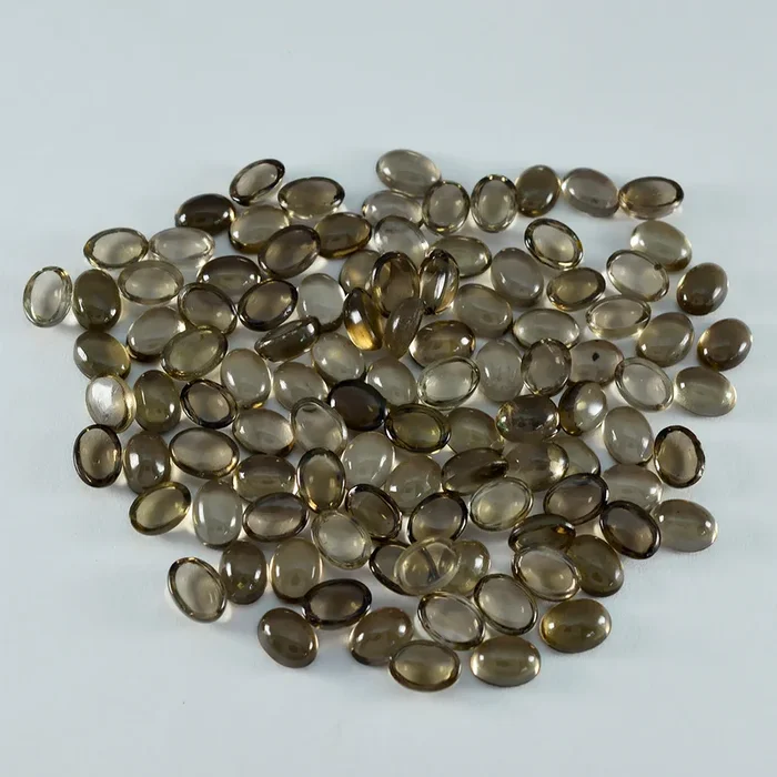 Smoky Quartz 10PC Tiny 3×5 MM Oval Cabochon Brown High-Quality semi Precious Loose Gems