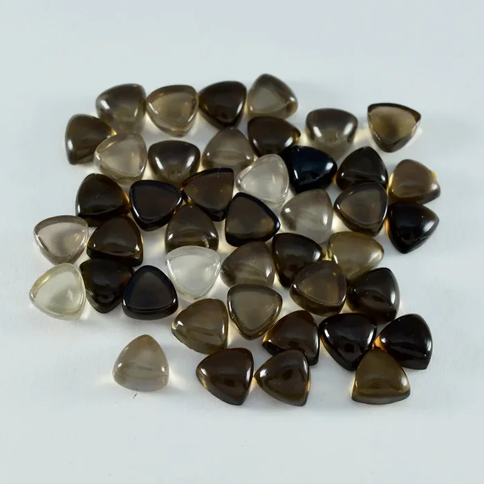 Smoky Quartz 10PC Tiny 4×4 MM Triangle Cabochon Brown Superior semi Precious Loose Gemstone