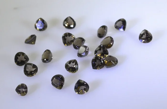Smoky Quartz 10PC Tiny 5×5 MM Heart Faceted Brown Sparkling Semi Precious Loose Gemstone