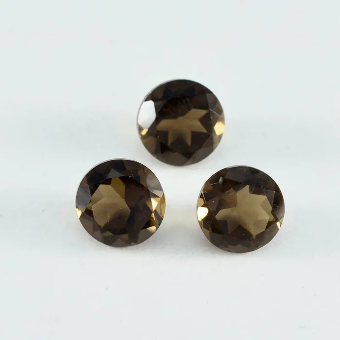 Smoky Quartz 1PC Large 12×12 MM Round Faceted Brown High-Quality Semi Precious Loose Gems