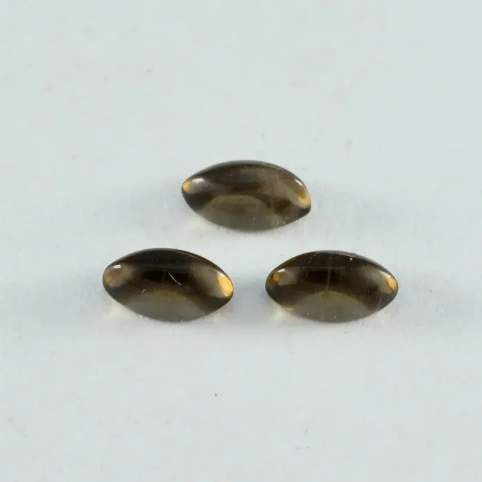 Smoky Quartz 1PC Small 5×10 MM Marquise Cabochon Brown Brilliant semi Precious Loose Gemstones