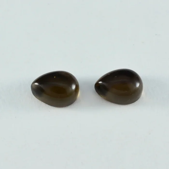 Smoky Quartz 1PC Small 6×9 MM Pear Cabochon Brown Splendid semi Precious Semi Precious Gemstone
