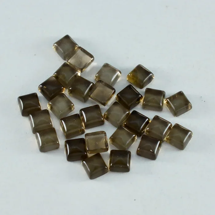 Smoky Quartz 1PC Small 7×7 MM Square Cabochon Brown Lustrous semi Precious Loose Gemstone