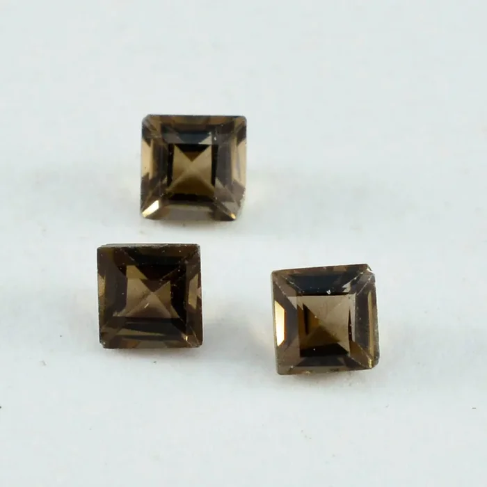 Smoky Quartz 1PC Small 7×7 MM Square Faceted Brown Splendid Semi Precious Gems