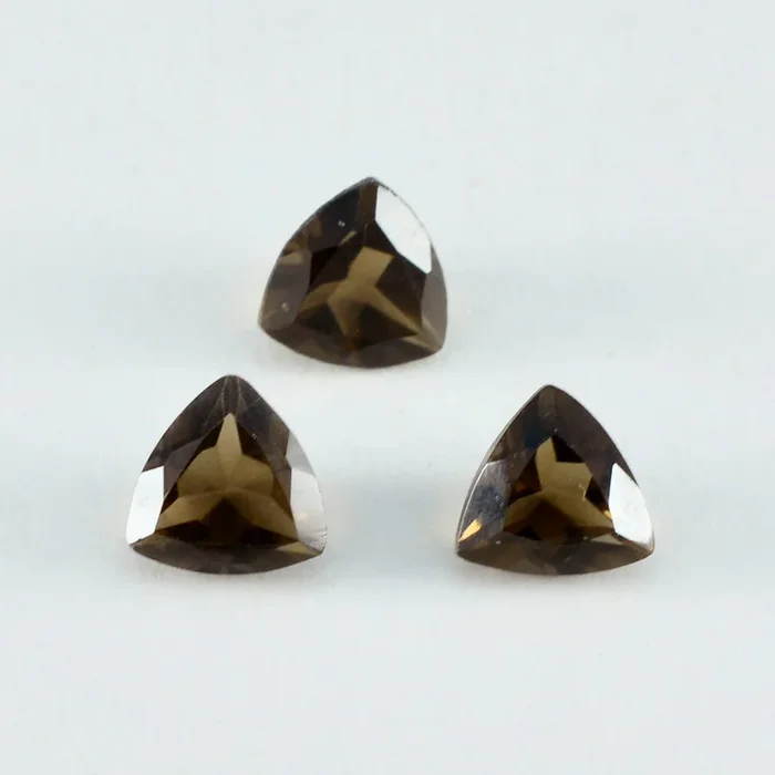 Smoky Quartz 1PC Small 8×8 MM Triangle Faceted Brown Luster Semi Precious Loose Gems