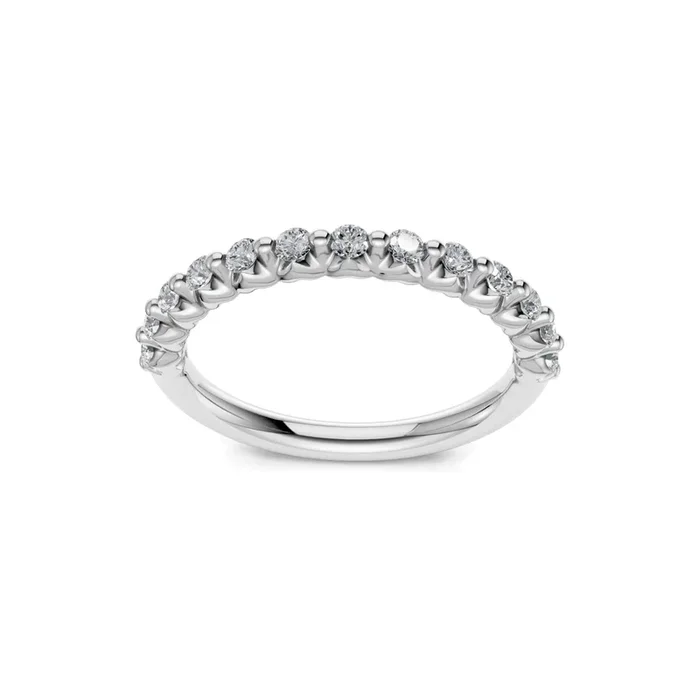 Smyth Signature Round Diamond Single Shared Prong Anniversary Band