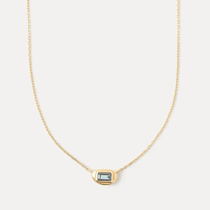 Solid Gold Lagoon Gem Necklace