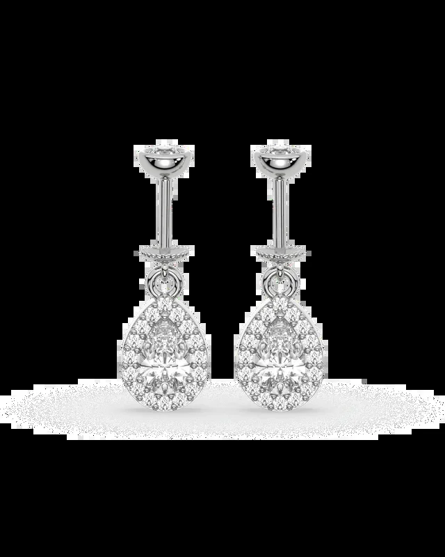 Solitaire Drop Helix Hanging Earrings