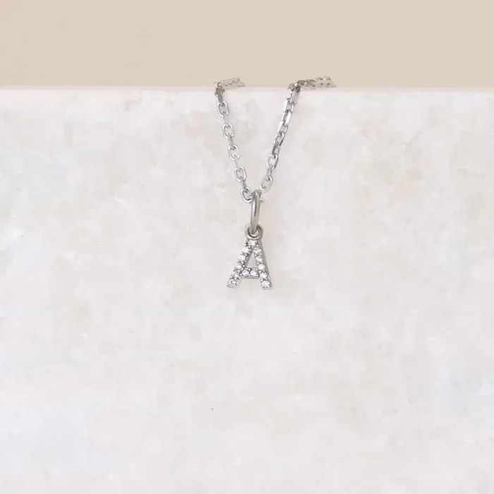 Sparkling Alphabet pendant in silver